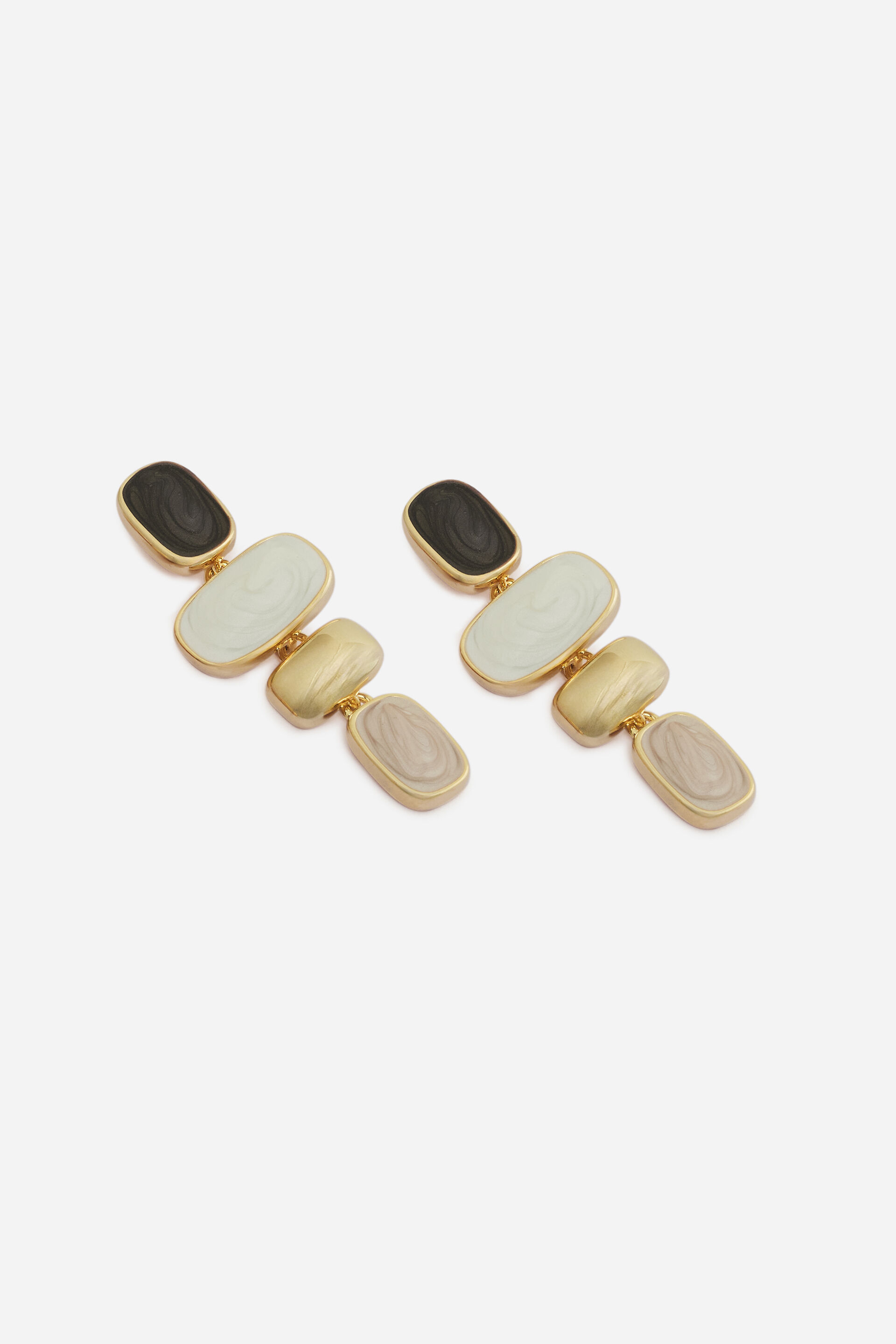 White Multi Stone Layered Earrings, , image 2